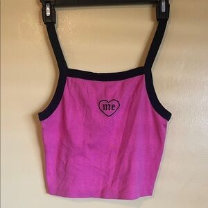 Forever 21 Pink Tank Top with Black Trim